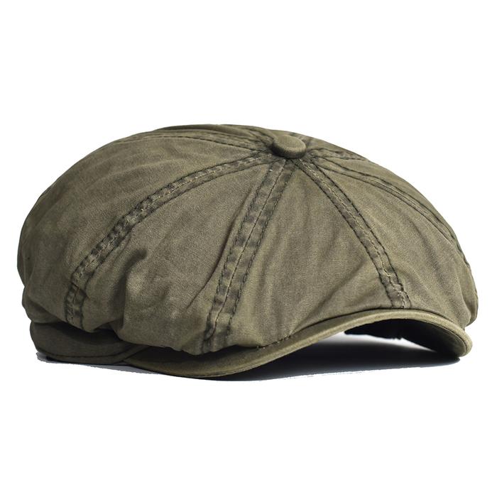 Jual Washed Cotton Newsboy Cap Peaky Octagonal Hat Vintage Casual