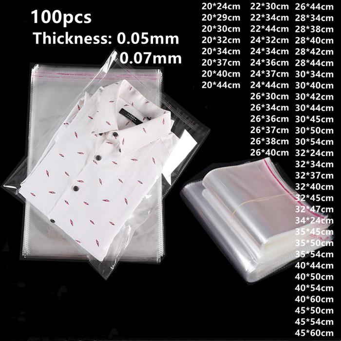 Jual 100pcs Clear Plastic Bag Food Gift Packaging Self Adhesive