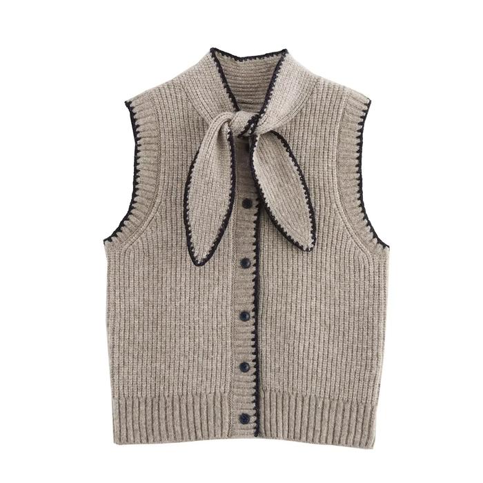 Boohoo High Neck Knitted Sleeveless Top Cardigan Vests Boxy Ribbed