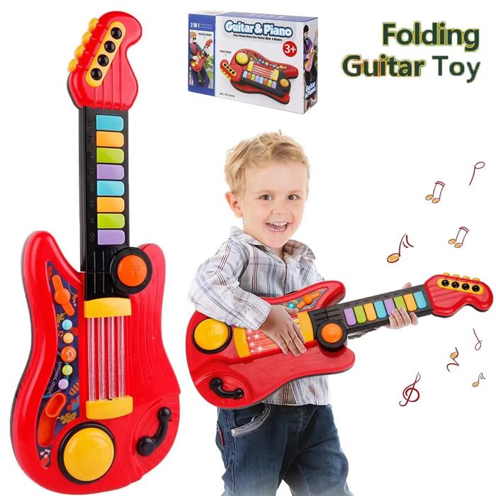 Jual In Electric Kids Guitar Toy Foldable Toy Guitar Piano