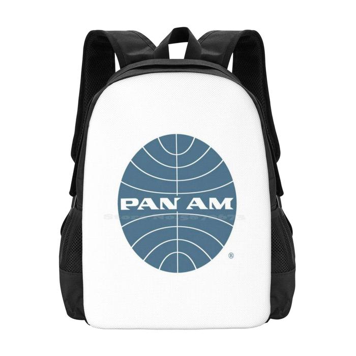 Pan Am Early 1950s Globe Thin Frame Inverted Hot Sale Schoolbag Backpack  Fashion Bags Pawamerch Paa Panam Pan American Airways