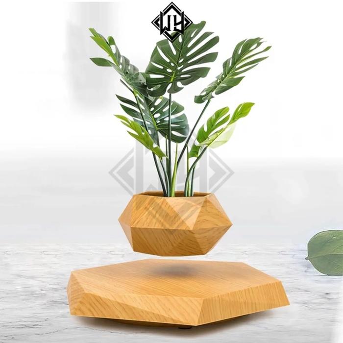Gambar Hiasan Meja Melayang Magnetic Levitating Bonsai Plant Pot Bunga Tanaman - Cokelat dari Warung-Yudha_NEW undefined Tokopedia