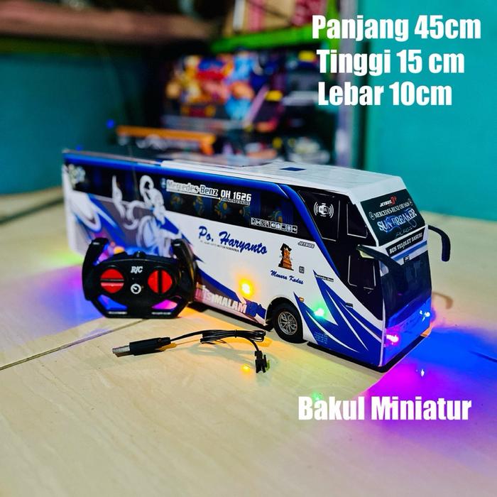 Gambar Miniatur bus telolet basuri remot control,mainan mobil bus telolet lengkap aksesoris lampu dari aliyahhusna undefined Tokopedia