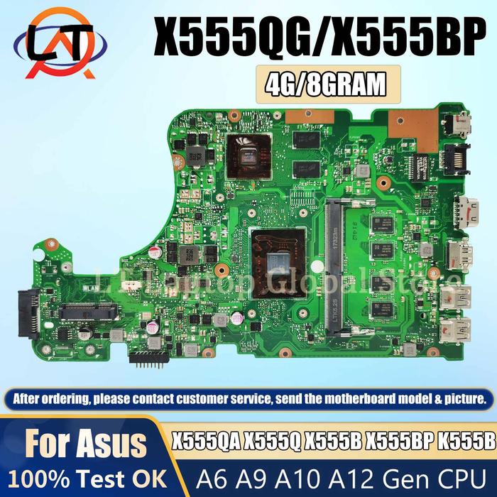 Jual X555QG Laptop Motherboard For Asus X555QA X555Q K555B X555B