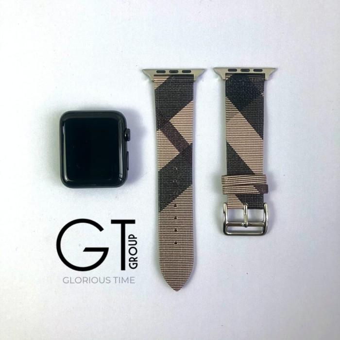 Jual Strap Apple Watch Leather Kulit Burberry 38Mm 42Mm 44Mm