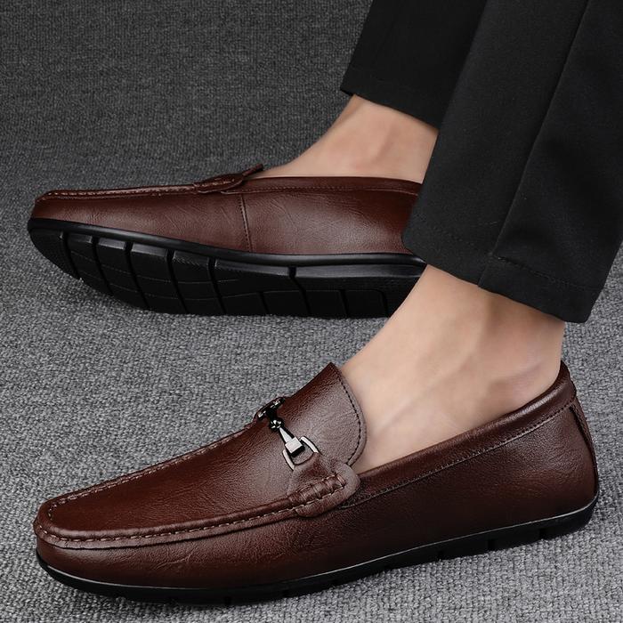 Jual Men Casual Leather Loafers Big Size 36-46 Driving Walking