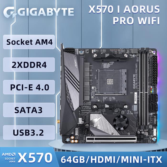 Gigabyte X570 I Aorus Pro Wifi Motherboard Supports Ddr4 Wifi M2 Pcie 40  Ryzen 5600 5000 5700x Processor Amd Am4