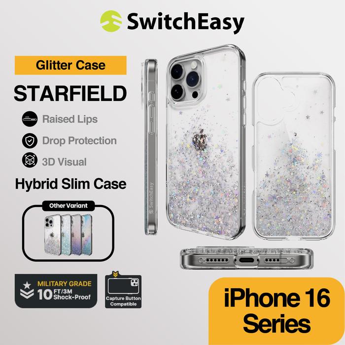 Gambar Case iPhone 16 Pro Max / 16 Pro / 16 Plus  / 16 SwitchEasy Starfield Glitter Magsafe Casing Cover - Transparent, 16 dari SwitchEasy Official undefined Tokopedia