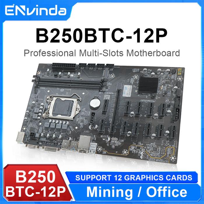 Jual New B250 Mining Machine Motherboard 12GPU 12PCI-E 16X Mining