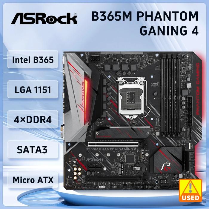 Jual B365 Motherboard ASRock B365M PHANTOM GAMING LGA 1151 DDR4
