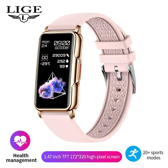Gambar Lige Jam Pintar Pengingat Panggilan Kontrol Musik Hidup Tahan Air Pedometer Kebugaran Olahraga Jam Tangan Elegan Untuk Wanita+Box Bluetooth Smartwatch Terlaris Best Quality Asli 100% Original - Merah Jambu dari MANGKU PEDIA undefined Tokopedia
