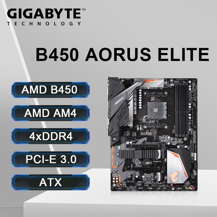 Jual GIGABYTE B450 AORUS ELITE Motherboard Support Ryzen 5600