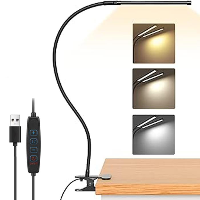 Jual LED Table Lamp Bedside Bed 360°Folding Clamp Study Office