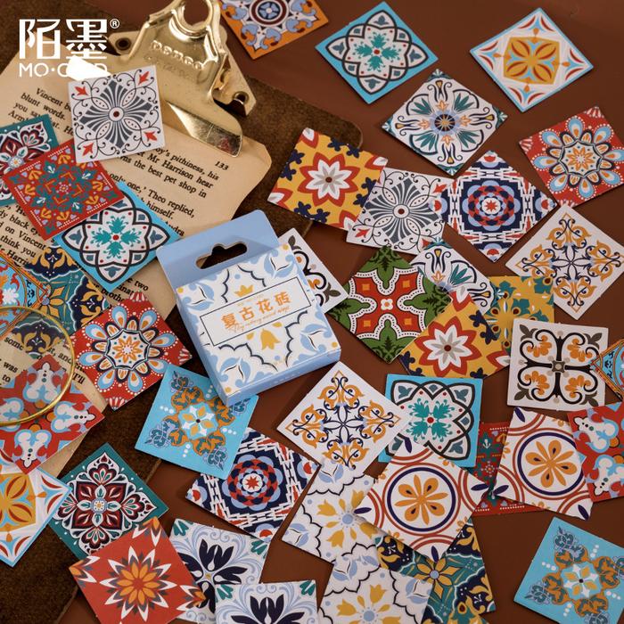 Gambar 46 pcs kawaii paper sticker set vintage brick stationery stickers adhesive decoretive label for scrapbooking art project diary dari Luna luxese undefined Tokopedia