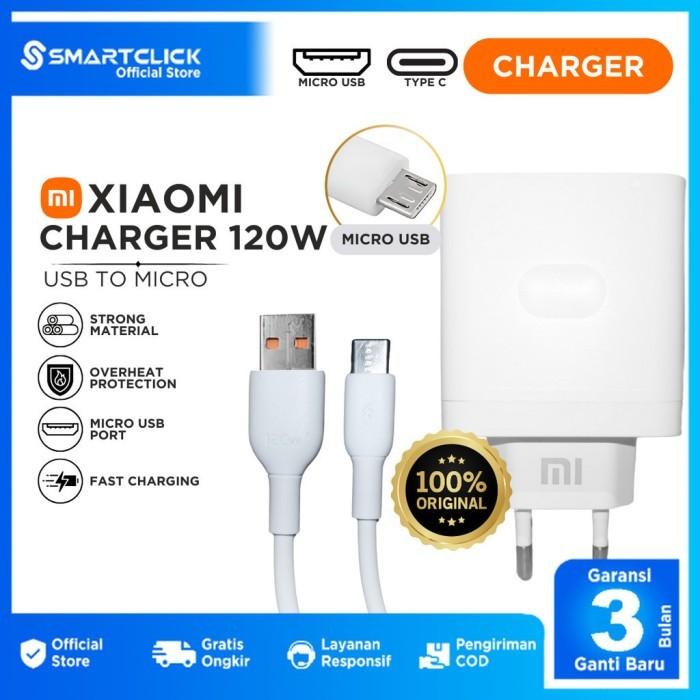 Gambar Charger Xiaomi Turbo Charge 120W Micro USB Fast Charging Original 100% - Micro USB dari SmartClick.id undefined Tokopedia