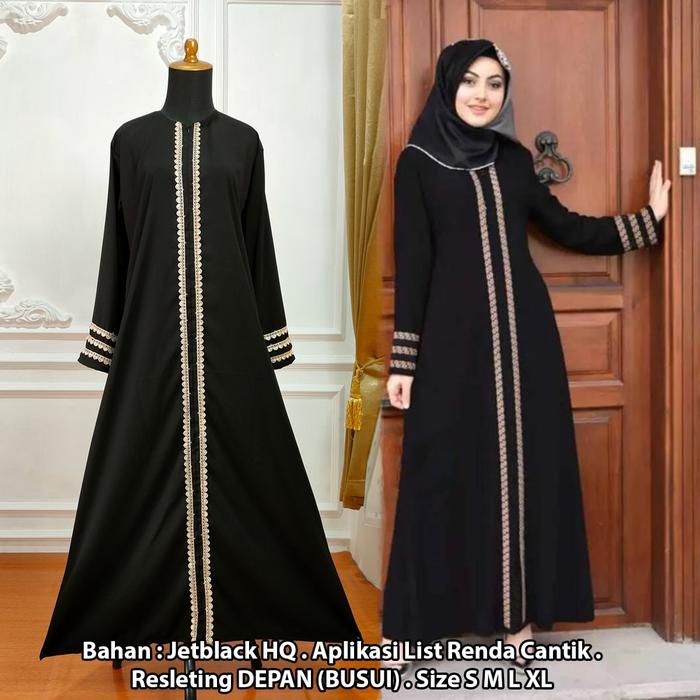 Gambar Gamis Baju Abaya Aisha Renda Setelan Wanita Dewasa Arab Hitam Kekinian Lebaran Terbaru 2025 2026 Mewah Viral dari Saripah jalokala87 undefined Tokopedia