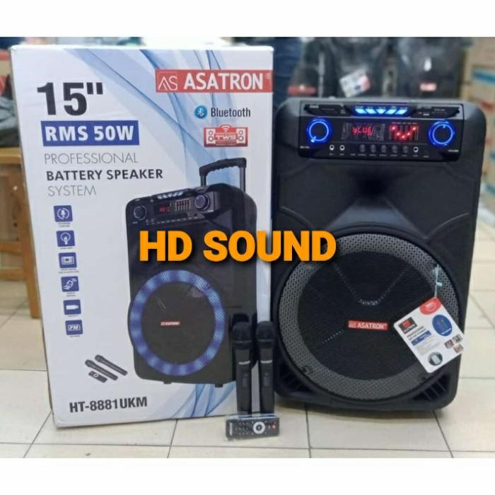 Gambar SALON /SPEAKER PORTABLE WIRELESS ASATRON HT-8881 UKM 15Inch dari TECH SPACE ID undefined Tokopedia