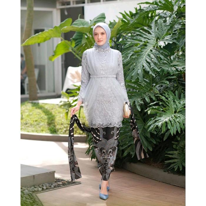 Jual Inayah Deep Sage Gaun Kebaya Batik Modern Remaja Dan Dewasa