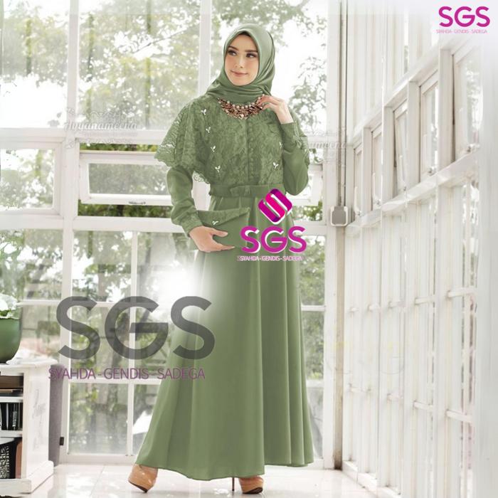 Jual Dress Brokat Nadine Premium Elegan Murah dan Berkualitas