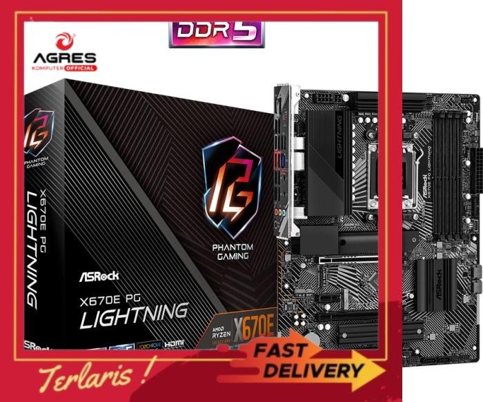 Gambar ASROCK Phantom Gaming X670E Lightning DDR5 Motherboard [ATX | AM5] dari Agres Komputer Official undefined Tokopedia