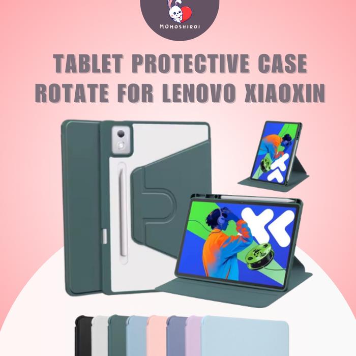 Gambar Case Lenovo Xiaoxin Pad Pro 2025 12.7 / Xioxin Pad 11 2024 Inch Inci Flip Cover 360 degree Xiao Xin Rotating Flip Cover Casing - Hitam, Xiaoxin Pad 11 2024 dari Momoshiroi undefined Tokopedia