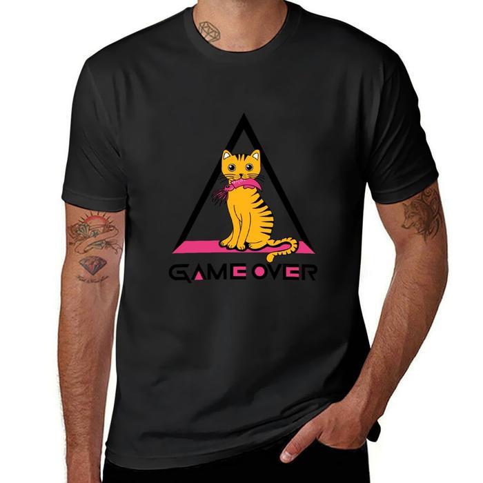 Jual Cat Game Over Squid T-Shirt Aesthetic clothing kawaii