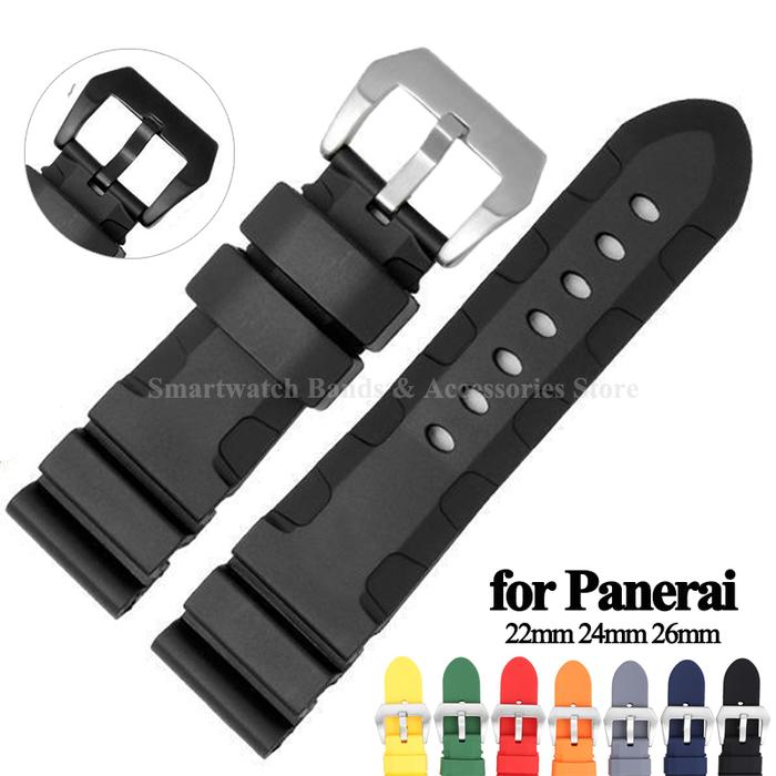 Jual 22mm 24mm 26mm Silicone Watch Strap for Panerai SUBMERSIBLE