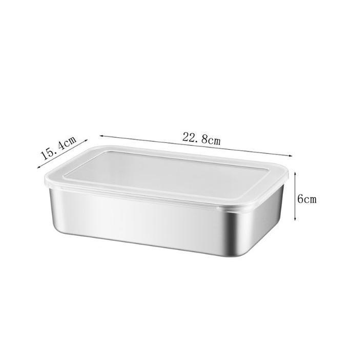 Gambar Food Box lsi 3pcs -Container Kulkas Kotak Stainless Steel Square Food Container Container Kotak Stenlis Tutup Multifungsi Baja BEST SELLER - M-3pcs dari OKTA21 undefined Tokopedia