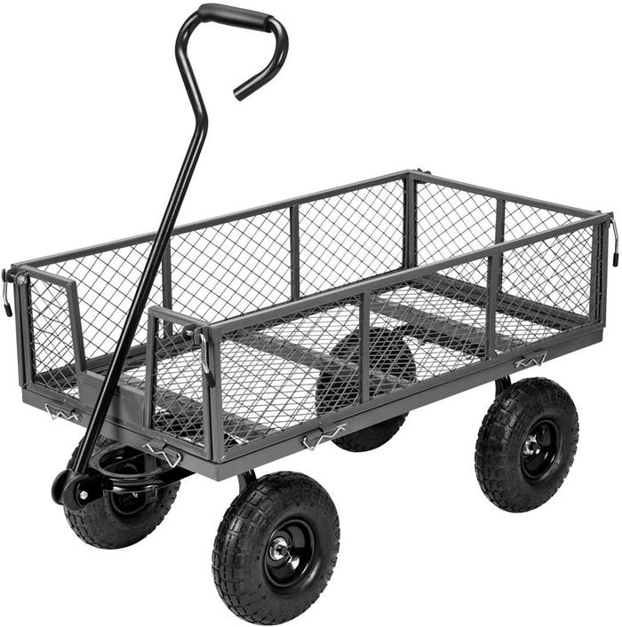 Gambar Heavy Duty Steel Mesh Yard Garden Jumbo Crate Wagon Utility Garden Trolley Cart With 4 Four Wheels dari nopi kersen1 undefined Tokopedia