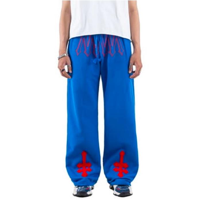 Gambar DENIMITUP H Zig-Zag Sweat Pants Series - Celana panjang pria - Sonic Blue, S dari DENIMITUP undefined Tokopedia