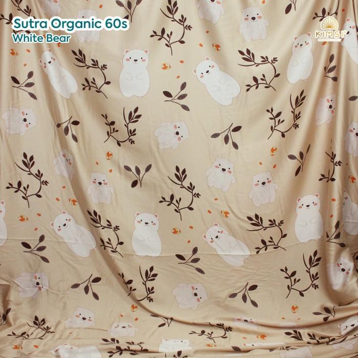 Gambar PROMO Kain Ecer Grosir Meteran Sutra Sutera Tencel Organic 60s Motif NEW - White Bear, 1/2 meter dari ADITYA - undefined Tokopedia