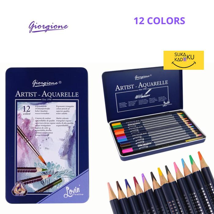 Gambar BEST GIORGIONE Watercolor Pensil Warna 12/24/36/48/72/120 Color Pencil Artist Aquarelle Drawing Menggambar - 12Warna dari Casimirashopp undefined Tokopedia