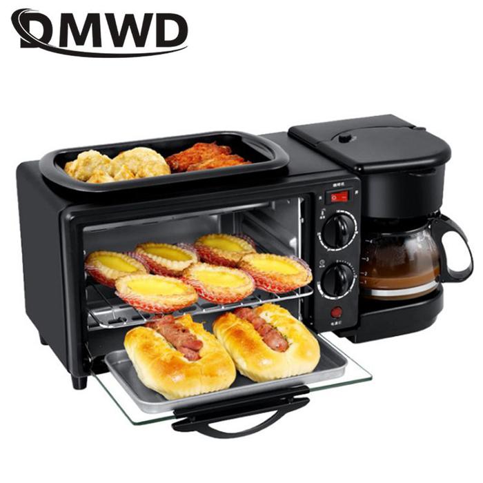 Dmwd Household In Breakfast Machine 220v Bread Toaster 9l Electric Oven  Coffee Maker Pizza Egg Tart Oven Frying Pan Tea Pot