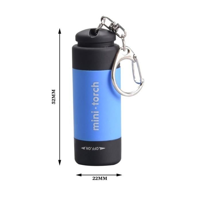 Gambar Senter LED Mini Torch Keychain Gantungan Kunci Recharge USB Waterproof - Biru Muda dari Lbagstoremall undefined Tokopedia