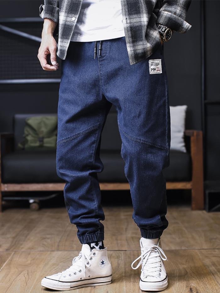 Jual Plus Size Jeans Men Loose Joggers Streetwear Harem Jeans