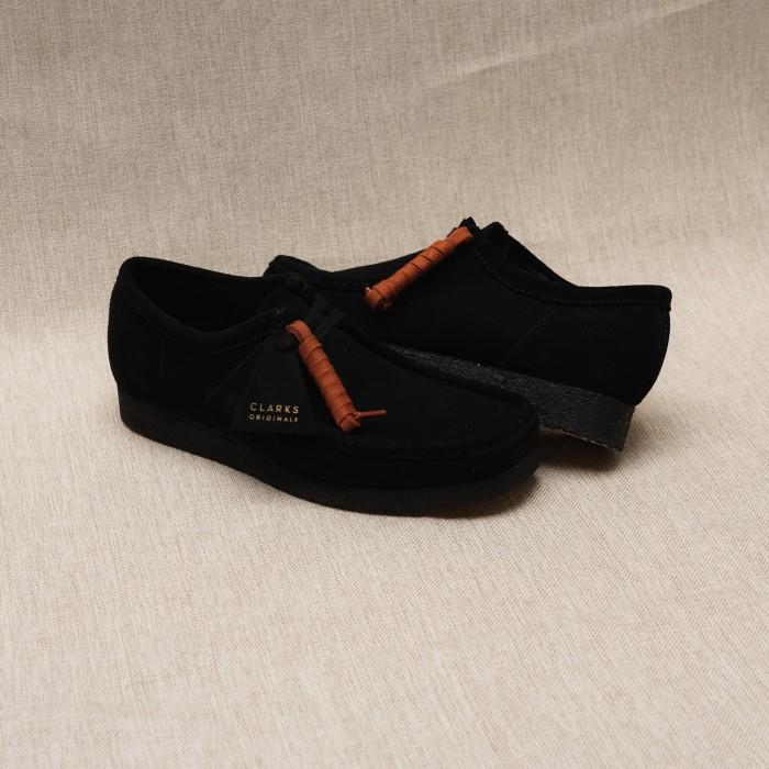 Clarks Originals Wallabee Shoes Black Suede