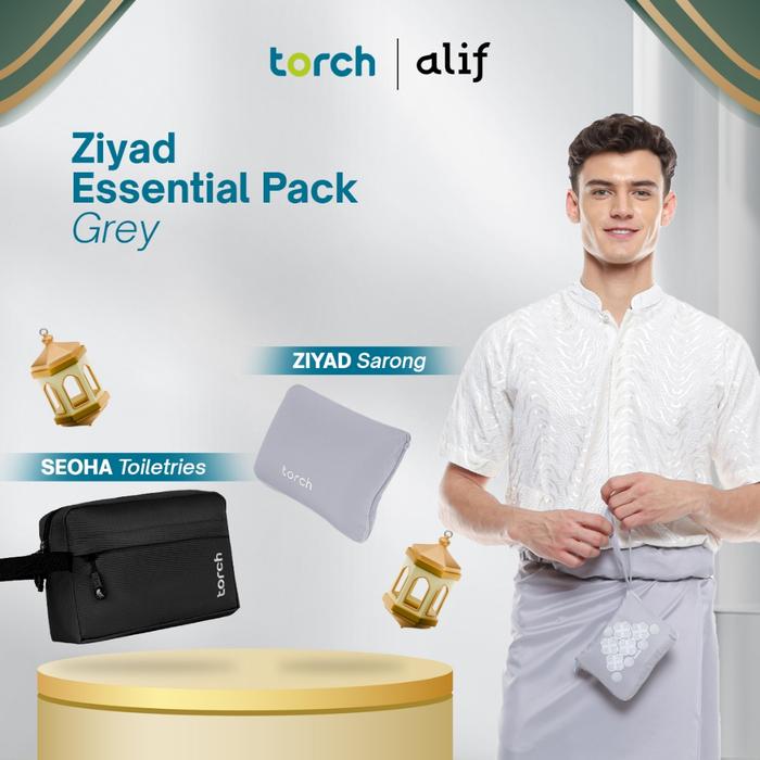 Gambar TORCH Sarung Motif Ziyad Package ❪Paket Hemat❫ + Kashiba 3L Tas Selempang + Almazan Sajadah Lipat Travelling Mudik Lebaran - Essential Pack,Grey dari TORCH KARAWACI TANGERANG undefined Tokopedia