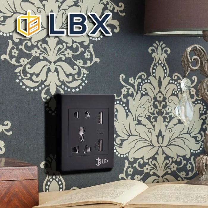 Gambar Colokan Listrik Dinding Stop Kontak Universal UK EU US 2 USB Port LBX - Hitam dari Lbagstoremall undefined Tokopedia