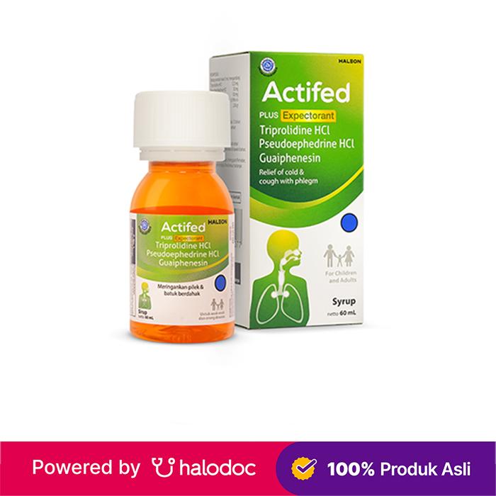Gambar Actifed Plus Expectorant Sirup 60 ml - Obat Batuk & Flu - Halodoc dari Apotek Satrio Gading Serpong Tangerang undefined Tokopedia