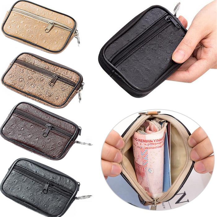 Jual Men Small Coin Bag Casual Style Zipper Change Purse Pouch
