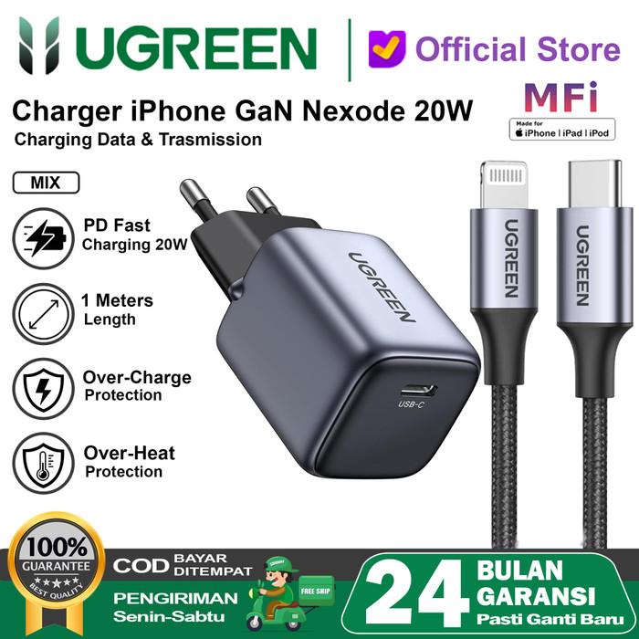 Gambar READY STOCK UGREEN Charger iPhone Lightning MFI PD Type C Fast Charging 20w - 1 SET GAN 20W G dari Arul Sell undefined Tokopedia