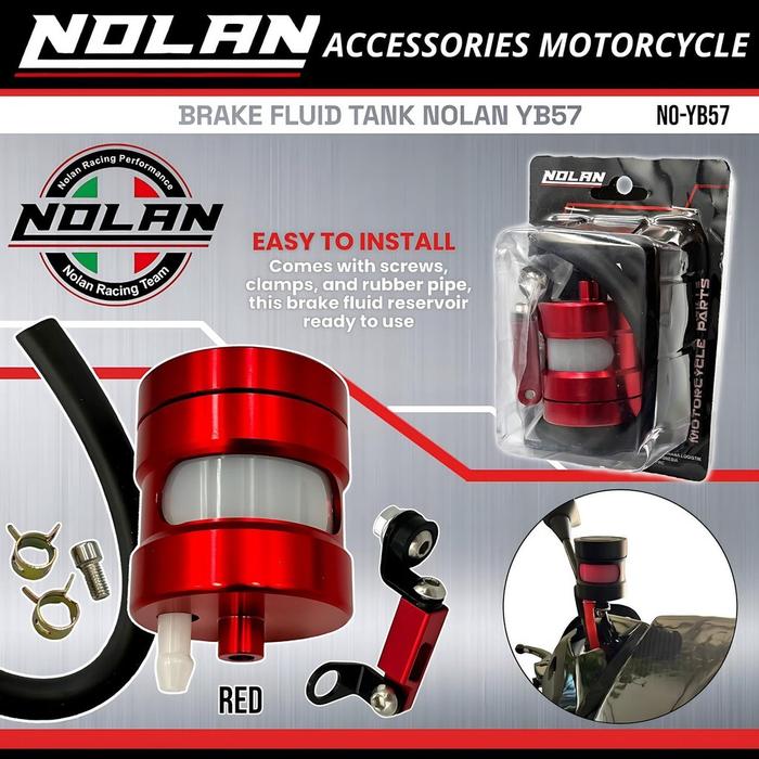 Gambar NOLAN Tabung Minyak Master Rem  YB57 Tabung Besar Plus Breket Aluminium Alloy - RED dari Nolan Motoparts Store Kota Administrasi Jakarta Barat Tokopedia