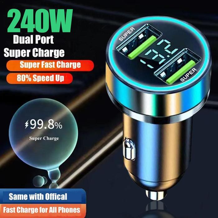 Port Super Fast Usb Car Charger For Iphone 14 Pro Max 13 12 11 Oneplus  Oppo 240w Quick Charging Adapter