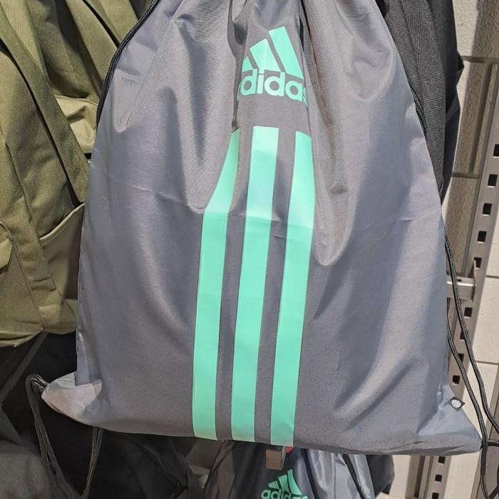 Ready Stock Tas Serut Adidas Original Drawstring Bag Grey Tas Gym