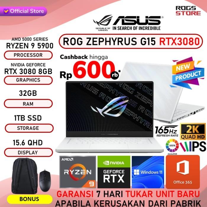 Jual Terlaris ASUS ROG ZEPHYRUS G15 GA503QS RTX3080 RYZEN 5900