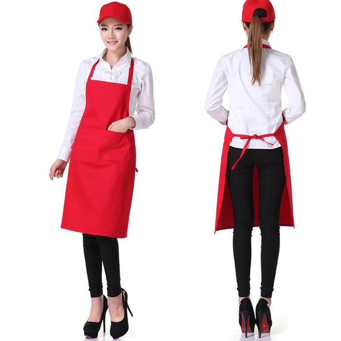 Jual Cooking Aprons For Woman Men Chef Work Apron Grill Restaurant