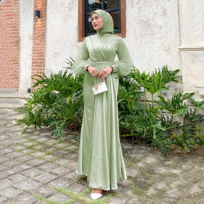 Jual BATIK EXPRESS Gamis Wanita Premium Adeeva Gamis Brokat