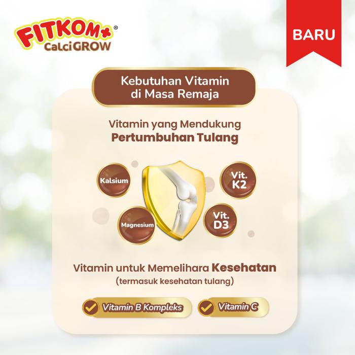 Gambar Fitkom Calci Grow Vitamin Tulang Gigi Anak 7 -14 tahun Kalsium Magnesium Vitamin B Vitamin Anak Tumbuh Tinggi Vitamin Permen Rasa Coklat dari sunarti877877 undefined Tokopedia