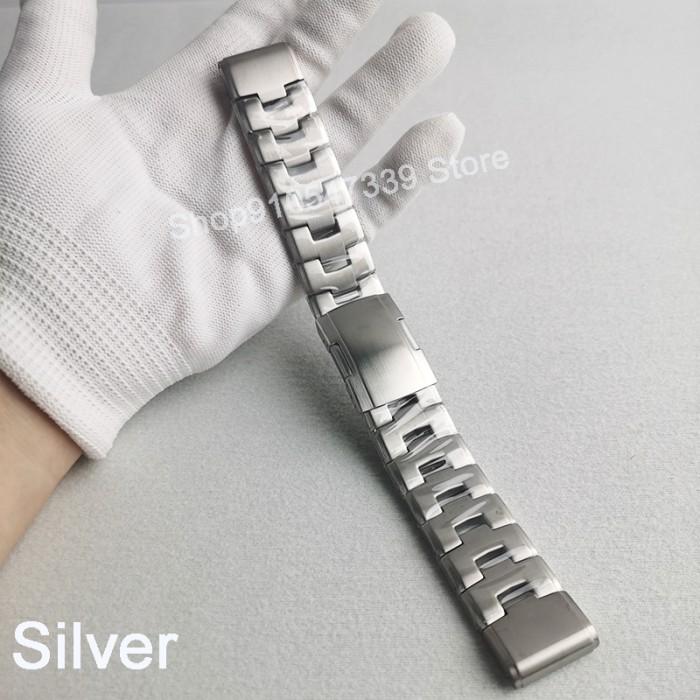 Gambar Aksesoris Jam Tangan Titanium Alloy Metal Quick Fit Watch Strap with DLC Coating Version Compatible for Garmin Fenix 7X/6X Pro/5X Plus/Tactix 7 Delta - Silver, 26mm dari ENWIN undefined Tokopedia