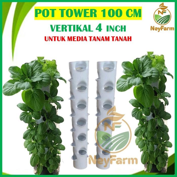 Gambar Growing Tower Pot Tower Vertikultur Vertikal Garden Paralon 1 Meter 24 dari inang mart undefined Tokopedia